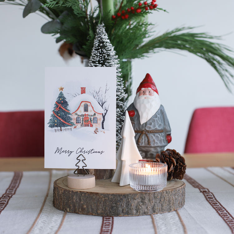 Wooden Christmas Tree Card Holder